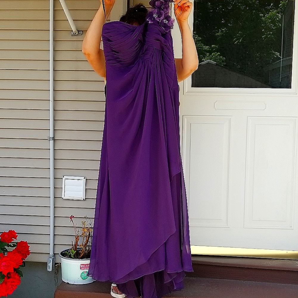 purple fancy gown full length